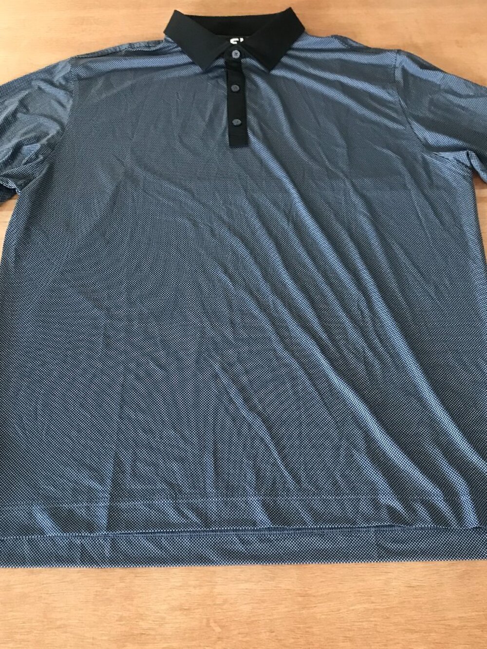 Footjoy Performance Polo Shirt Men XL Black Check Plaid Logo Athleisure Golf